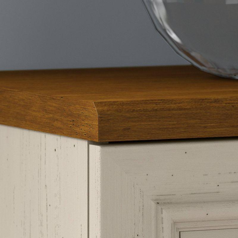 Fairview Small Storage Cabinet with Doors White - Bush Furniture: Nautical Style, Wood Composite, 3 Shelves