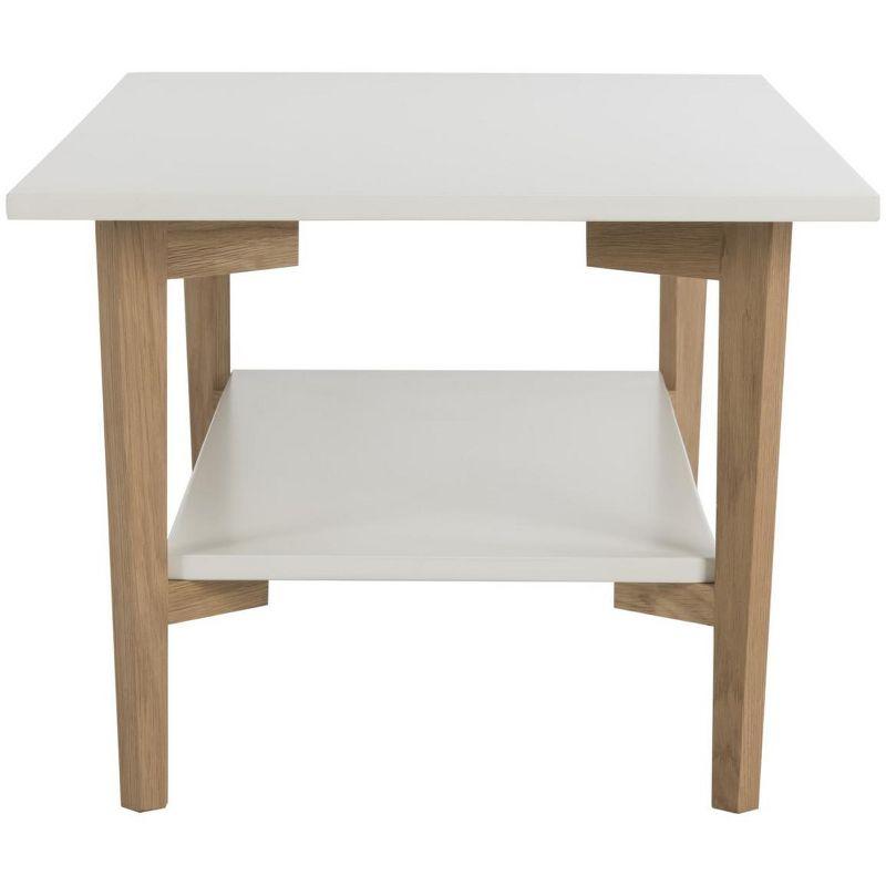 Caraway Rectangle Coffee Table - White/Oak - Safavieh