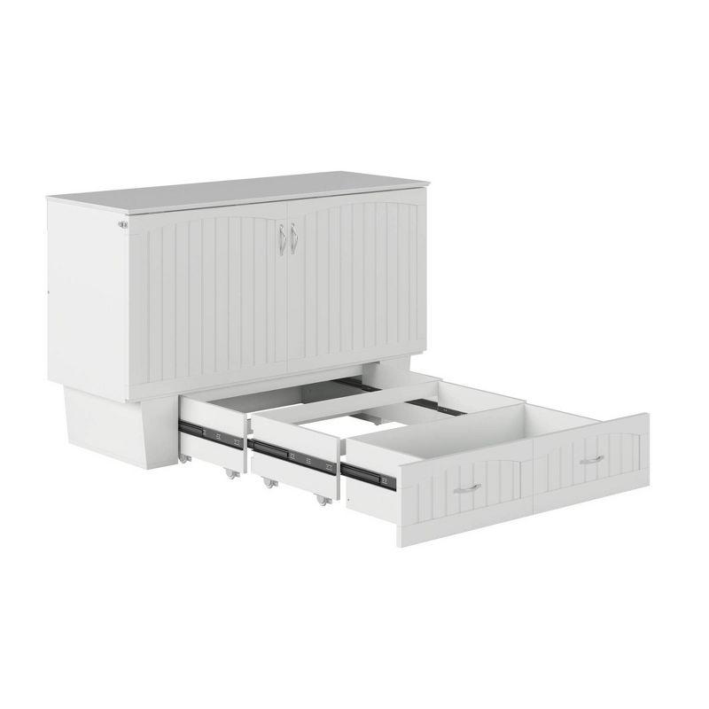 Queen Nantucket Murphy Bed Chest USB Turbo Charger White - AFI