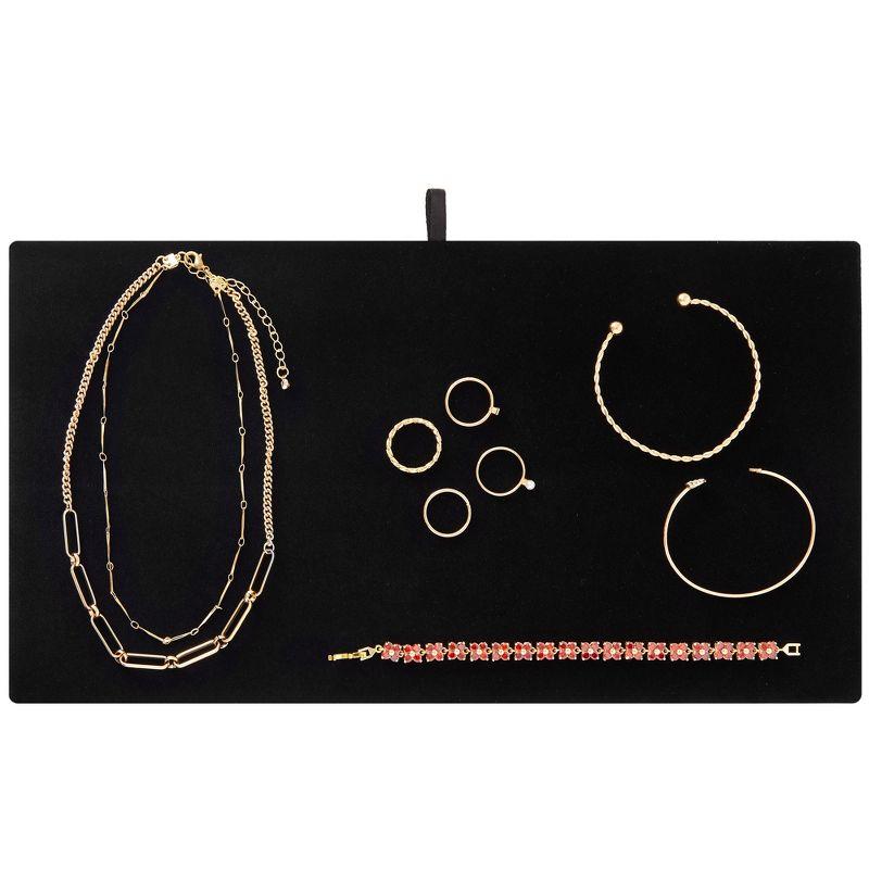 Juvale 6 Pack Velvet Jewelry Display Tray for Selling and Displaying Necklaces, Earrings, Jewels, Bracelets, Anklets, Rings, Gemstones, Chains, 14 in