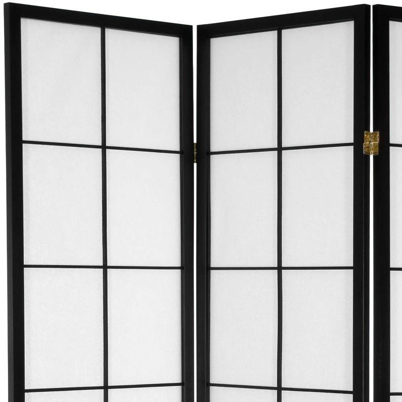 Black and White Japanese Shoji 3-Panel Room Divider