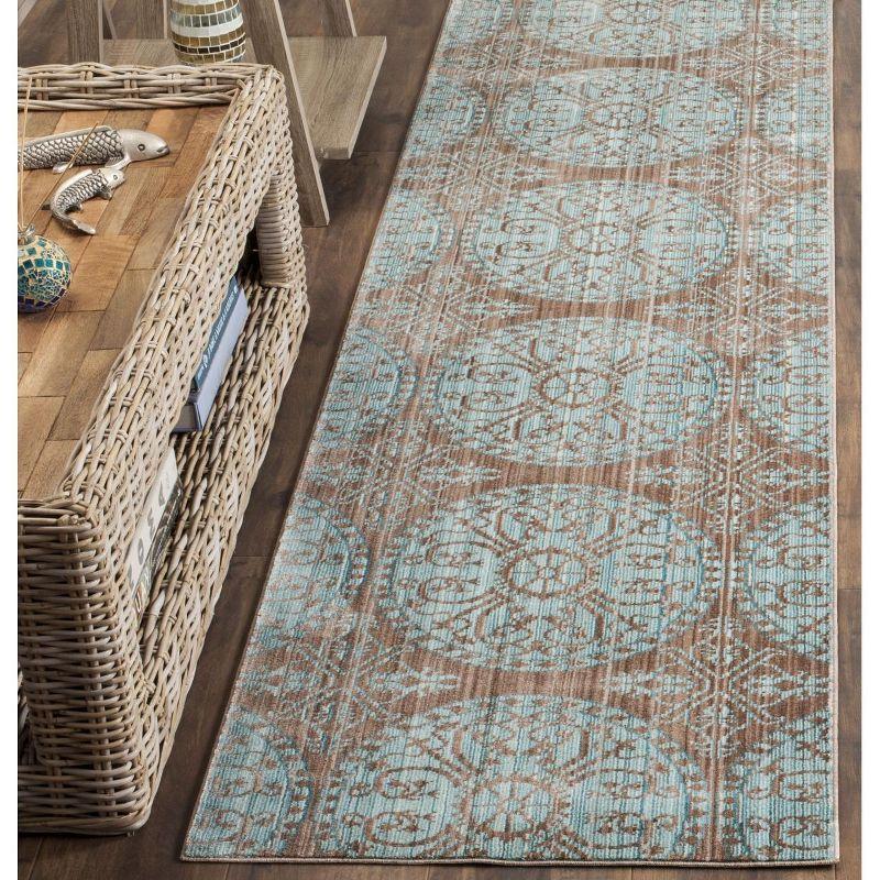 Valencia VAL214 Power Loomed Indoor Runner Rug - Brown/Alpine - 2'3"x8' - Safavieh