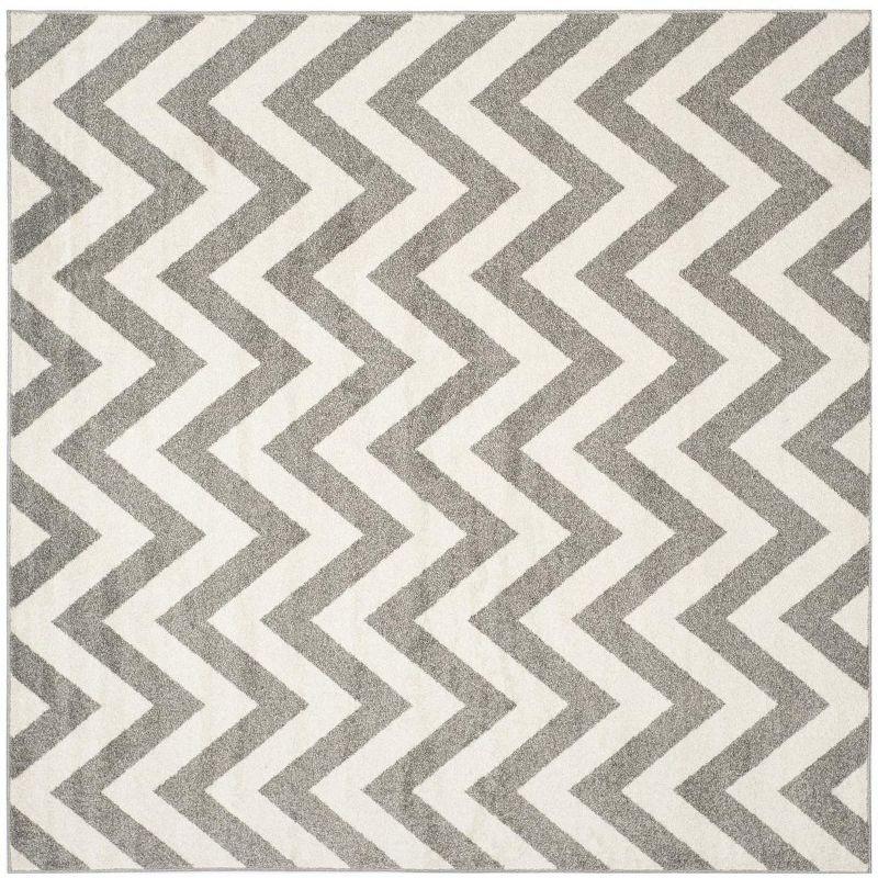 Amherst AMT419 Power Loomed Indoor Area Rug - Dark Grey/Beige - 9'x9' - Safavieh
