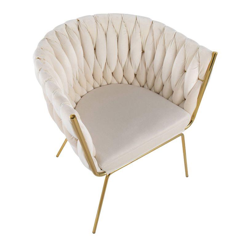 Braided Renee Velvet/Metal Accent Chair - LumiSource