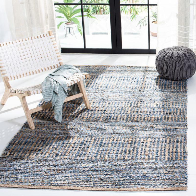 Cape Cod CAP353 Hand Woven Area Rug - Natural/Blue - 4'x4' - Safavieh.