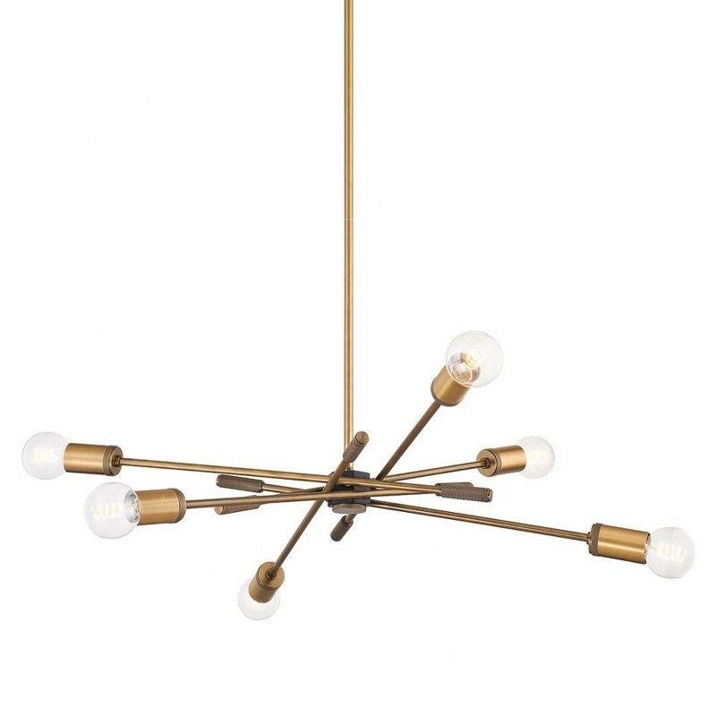 6 - Light Steel Dimmable Sputnik Chandelier