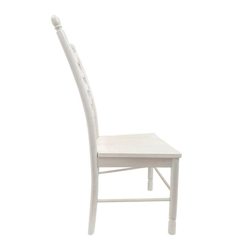 Carolina Living Josefine Dining Chair White Wash: Solid Rubberwood, Ladder Back Design, Unfinished Surface