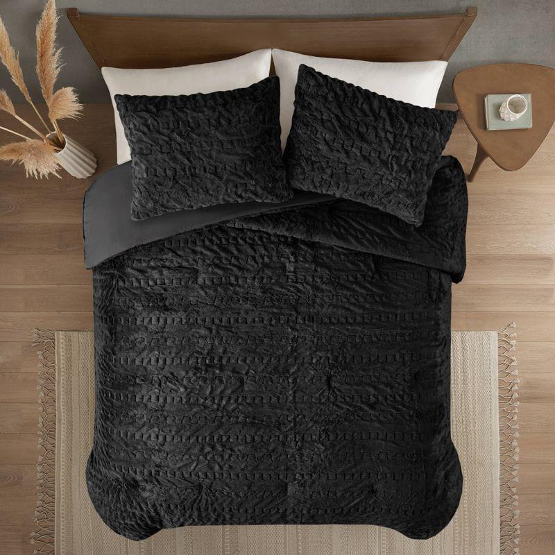 Almagul Ruched Fur Down Alternative Comforter Set