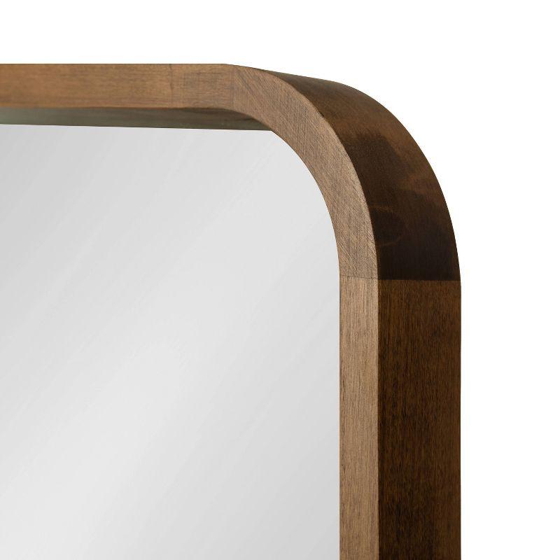 Kate & Laurel All Things Decor 20" x 30" Hutton Wood Framed Rectangle Decorative Wall Mirror Rustic Brown : Poplar, Modern Design
