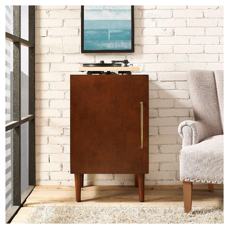 Everett Mid-Century Mahogany Console Cabinet with Adjustable Shelf