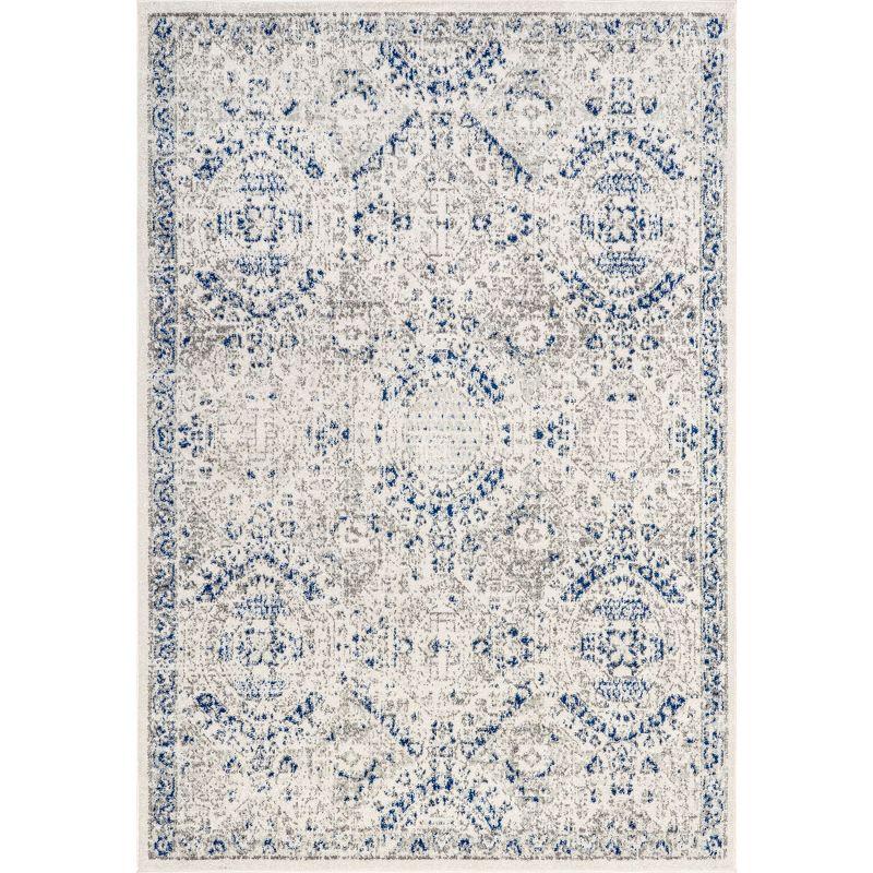 Nuloom Minta Medallion 8x10 Indoor Area Rug for Living Room Bedroom Dining Room Kitchen, Blue/Off White