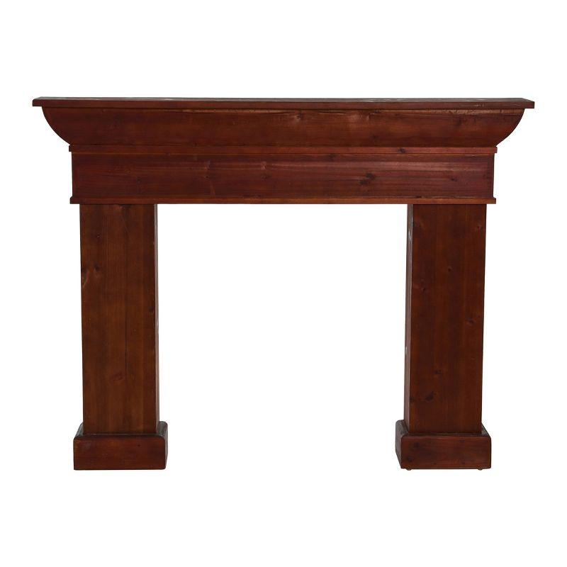Storied Home Monolith Decorative Fireplace Mantel Brown: Wall Mount, Fir Wood & MDF Frame