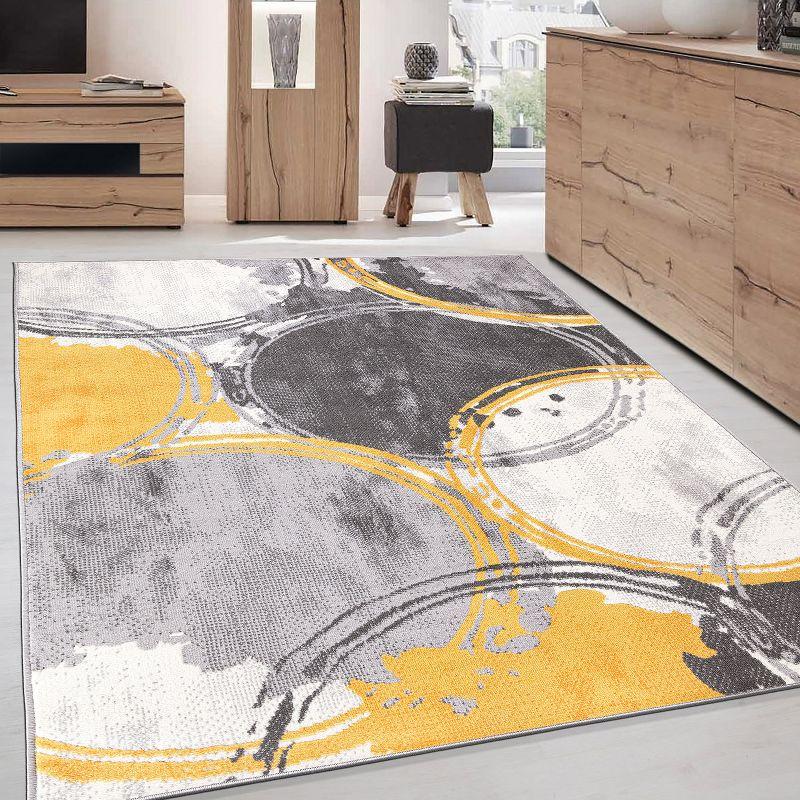 World Rug Gallery Contemporary Modern Circles Area Rug