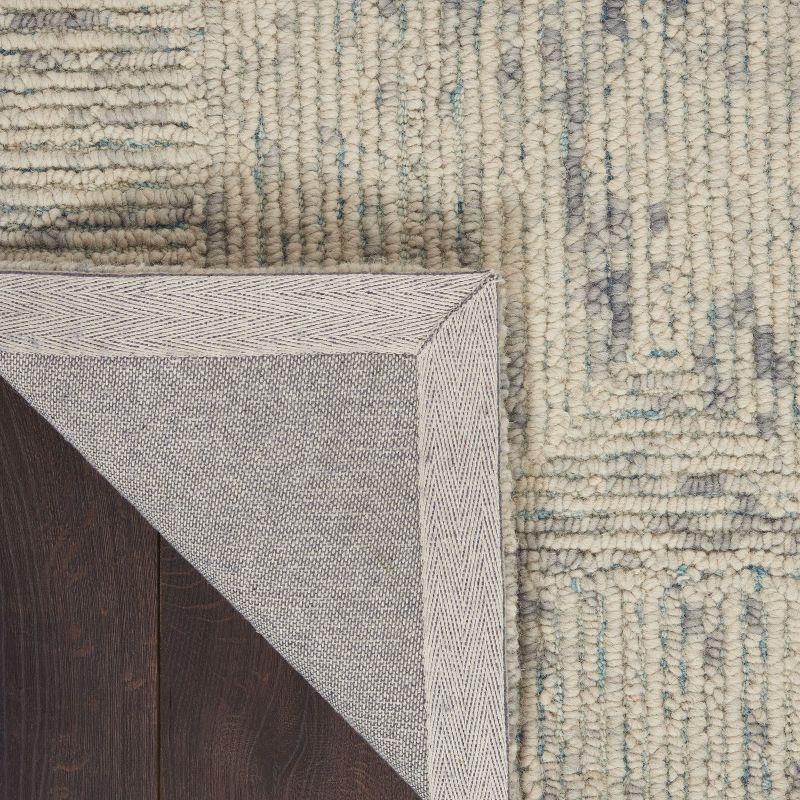 Nourison Vail Contemporary Indoor Area Rug Ivory/Grey/Teal 7'9" x 9'9"
