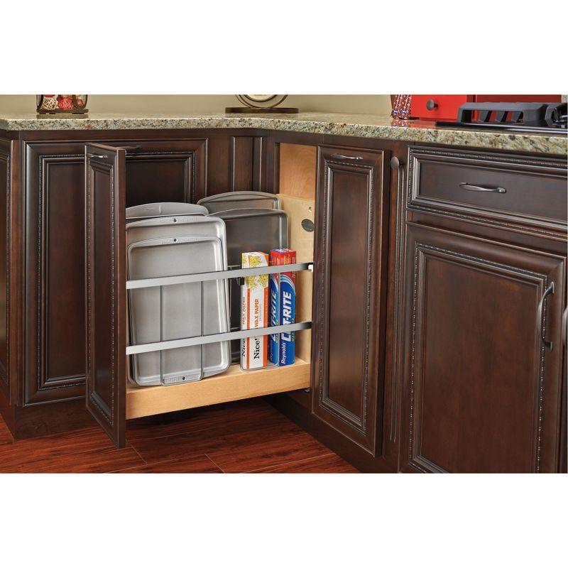 Rev-A-Shelf 447-BCSC-5C Wide Pull-Out Foil, Wrap, Sheet, and Tray Divider Cabinet Organizer for Kitchen Base Cabinets with Soft-Close Slides