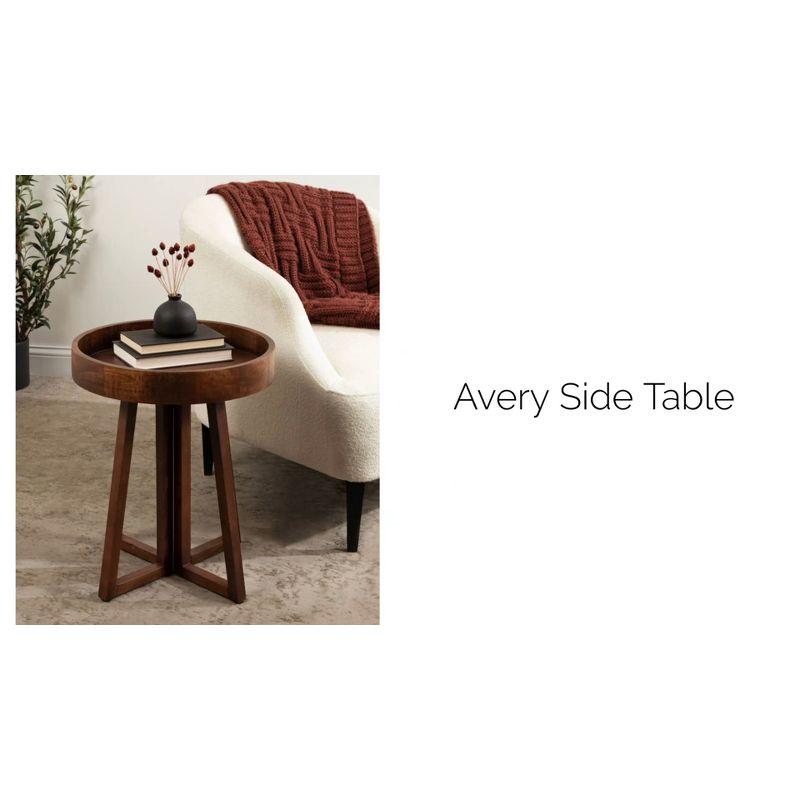 Kate and Laurel Avery Round Wood Side Table, 18x18x22, Walnut Brown