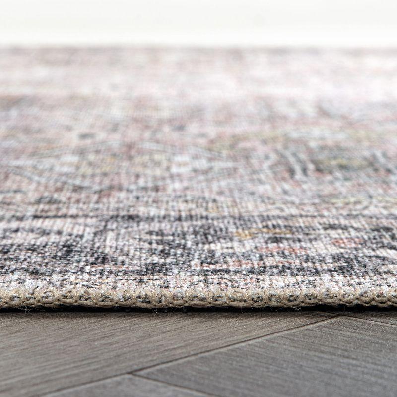 World Rug Gallery Vintage Distressed Machine Washable Non Slip Indoor Area Rug - OLIVE 2'x3'