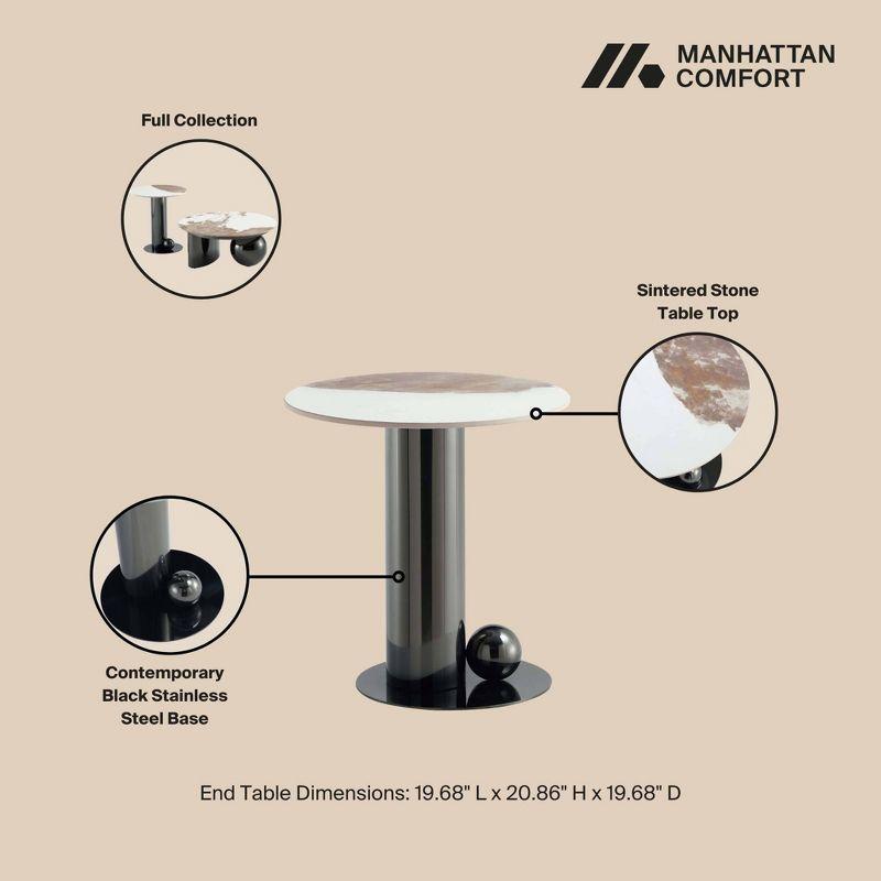 Manhattan Comfort Laurel Sintered Stone Top End Table Black