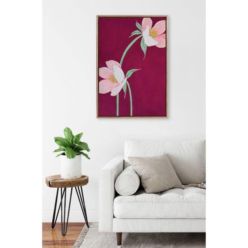 Kate & Laurel All Things Decor 23"x33" Sylvie Blushing Sisters Framed Canvas by Emma Daisy Gold