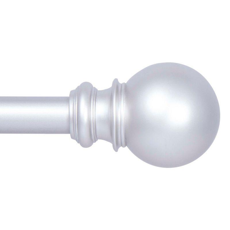 Satin Nickel Adjustable Curtain Rod with Ball Finials