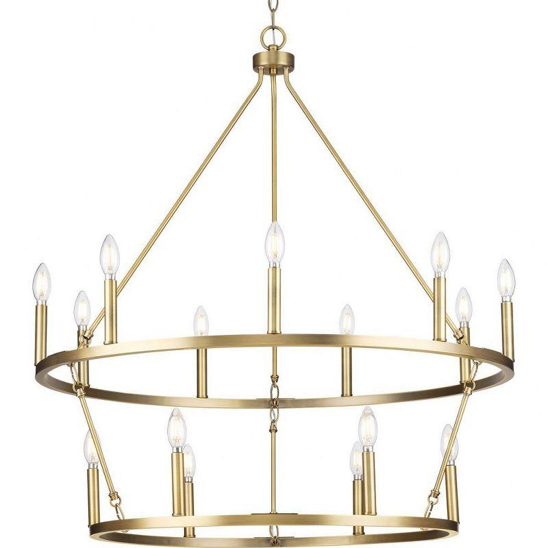 Gilliam 15-Light Vintage Brass Steel Chandelier