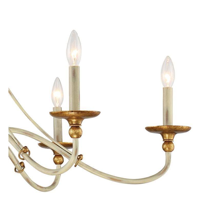 Minka Lavery White Gold Chandelier 40" Wide Farmhouse French 6-Light Fixture for Dining Room House Foyer Kitchen Entryway Bedroom