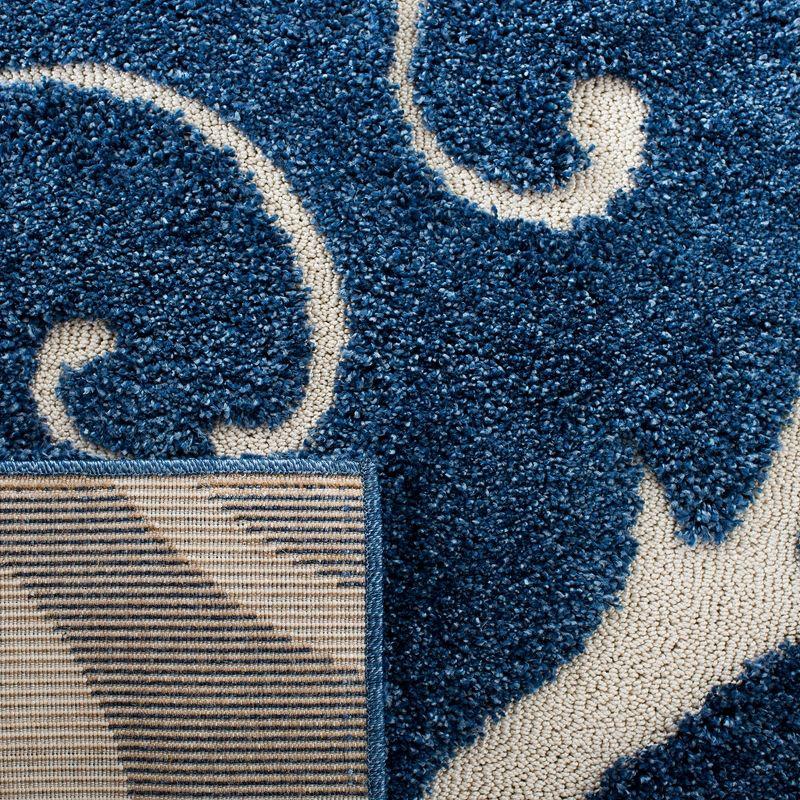 Florida Shag SG455 Power Loomed Indoor Area Rug - Dark Blue/Cream - 5'3"x7'6" - Safavieh.