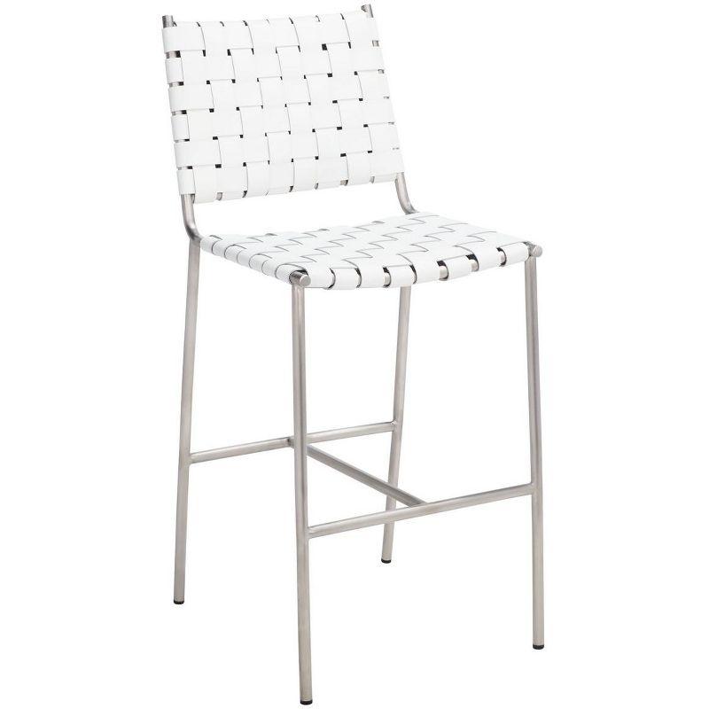 Olenna Woven Counter Stool - BST3011 - White/Silver - Safavieh