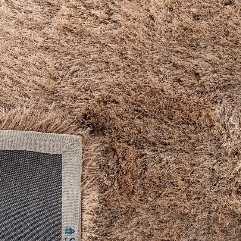 Venice Shag SG256 Hand Tufted Indoor Accent Rug - Champagne - 4'x4' - Safavieh