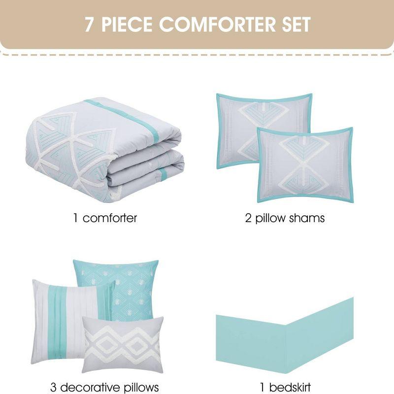 Nanshing America, Inc Vernice 7 Piece Geometric Comforter Set