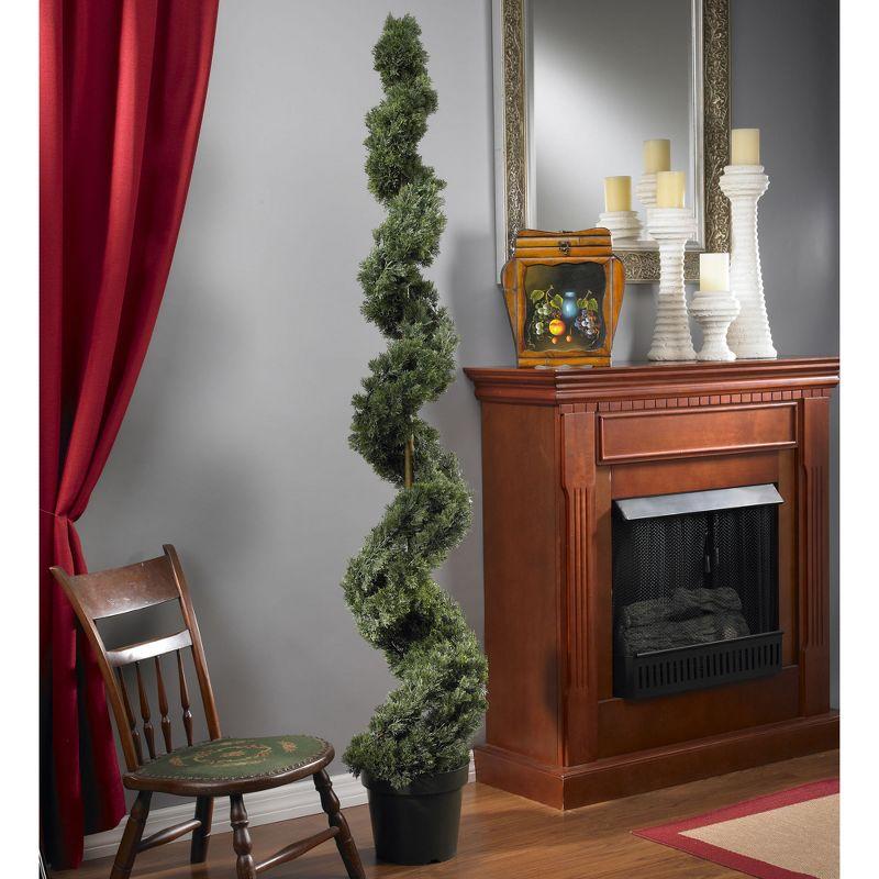 Nearly Natural 6-ft Cedar Spiral Silk Tree (Indoor/Outdoor)