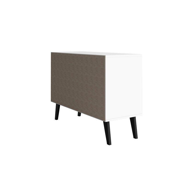 Amsterdam Double Side Table 2.0 White - Manhattan Comfort: Mid-Century Buffet, 2-Door Cabinet