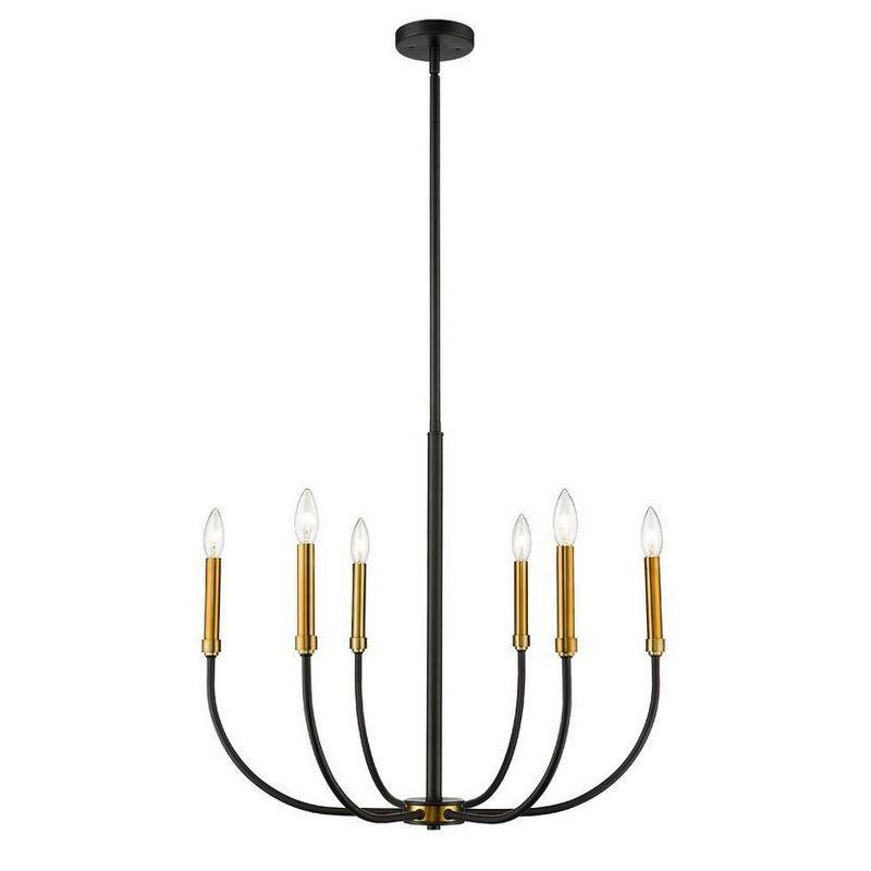Z-Lite Haylie 6 - Light Chandelier in  Matte Black/Olde Brass