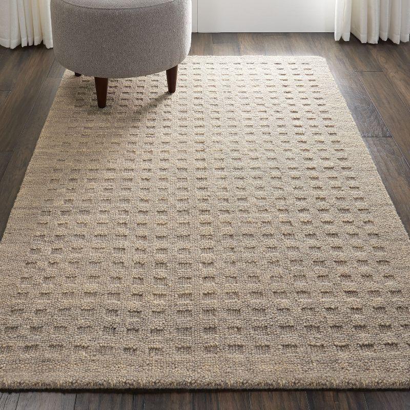 Handmade Latte Wool Rectangular 4' x 6' Area Rug