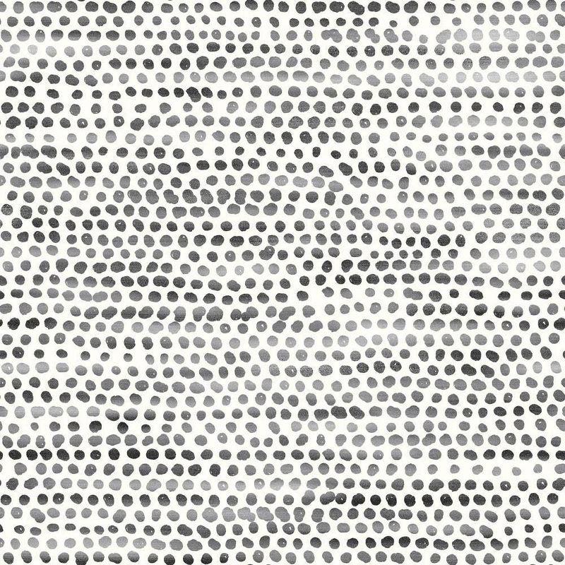 Tempaper & Co. Moire Dots Removable Peel and Stick Wallpaper, Black and White, 28 sq ft: Modern Vinyl, Self-Adhesive, Washable