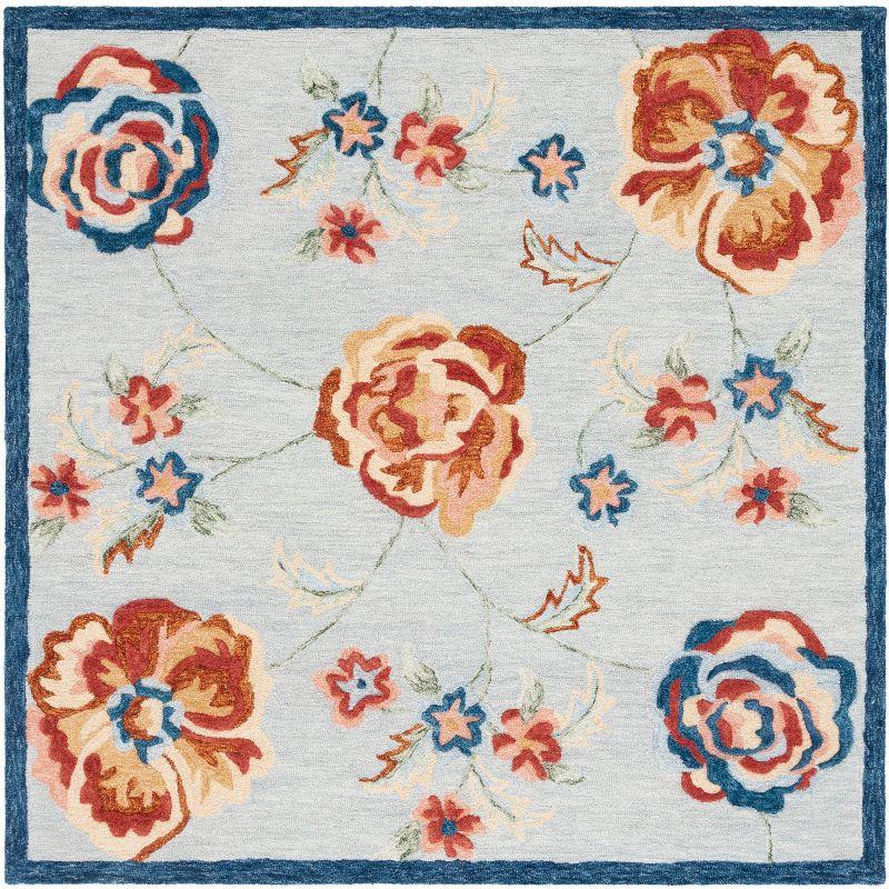 Metro MET101 Hand Tufted Indoor Area Rug - Blue/Ivory - 6'x6' - Safavieh