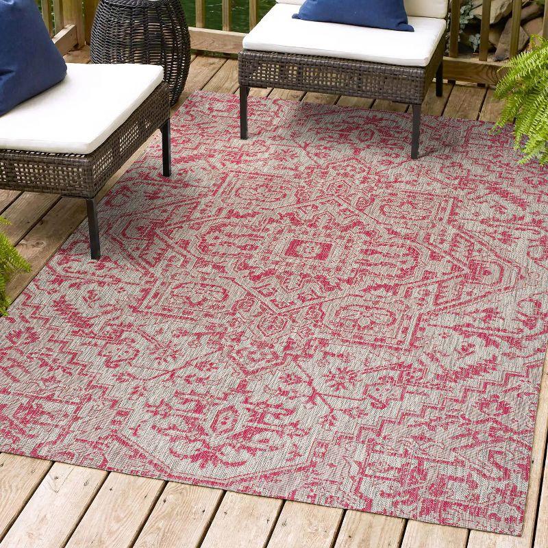 Estrella Bohemian Inspired Medallion Textured Weave Indoor/Outdoor Area Rug - JONATHAN Y