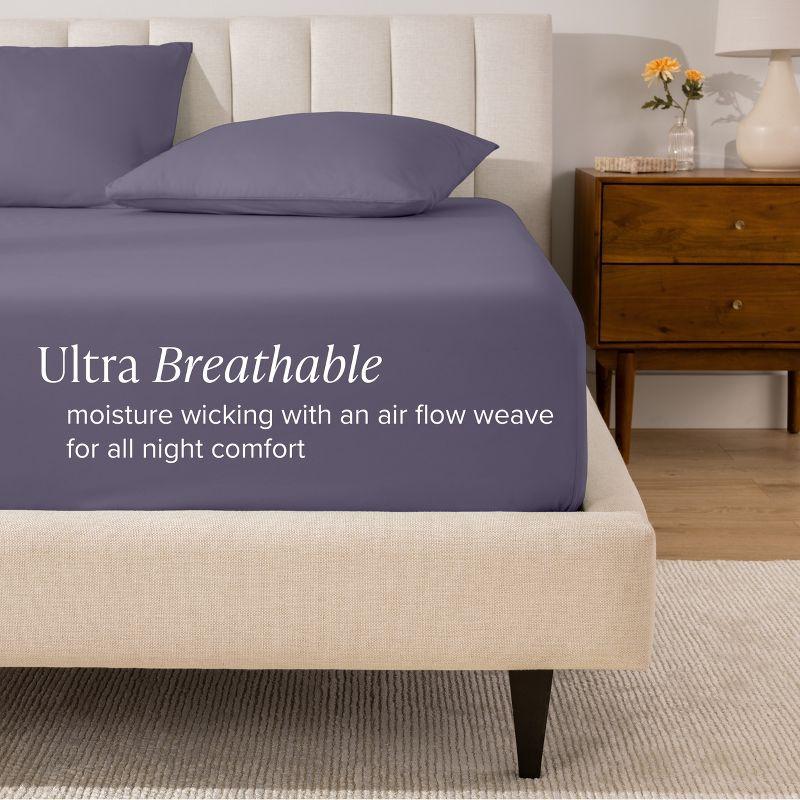 Bare Home 260 Thread Count Organic Cotton Percale Fitted Sheet