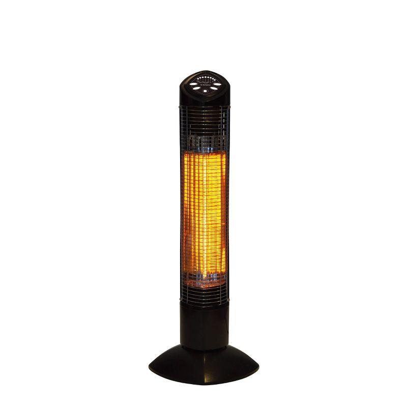 Freestanding Black Infrared Electric Outdoor Heater with Remote