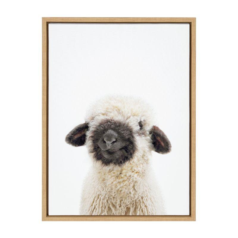 18" x 24" Sylvie Animal Studio Black Nosed Sheep Frame Canvas by Amy Peterson - Kate & Laurel All Things Decor