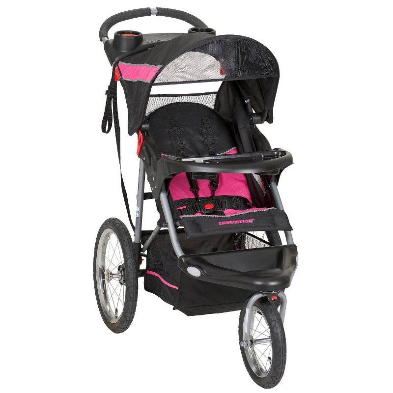 Bubble Gum Pink All-Terrain Jogging Stroller with Steel Frame