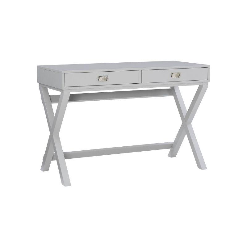Peggy Transitional Wood Writing Desk with Drawers Gray - Linon