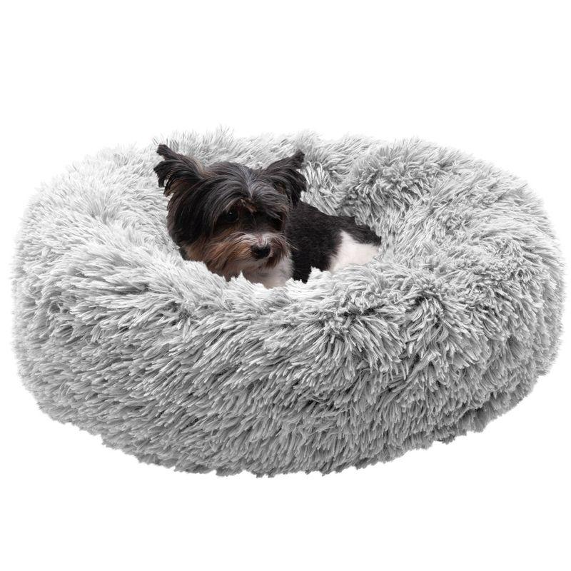 Calming Cuddler Long Fur Donut Bed