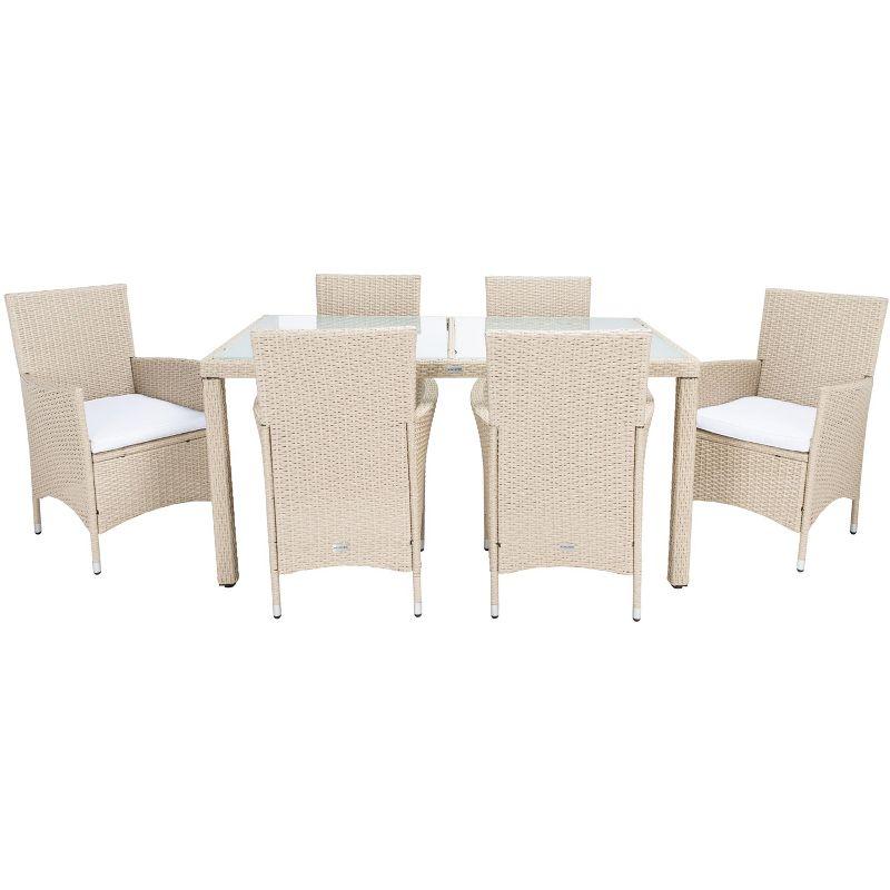 Jolin 7 Pc Dining Set - Outdoor - PAT7706 - Beige/White - Safavieh