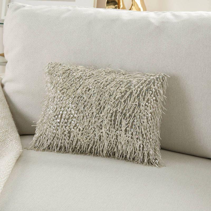 Sequined Cotton Throw Pillow