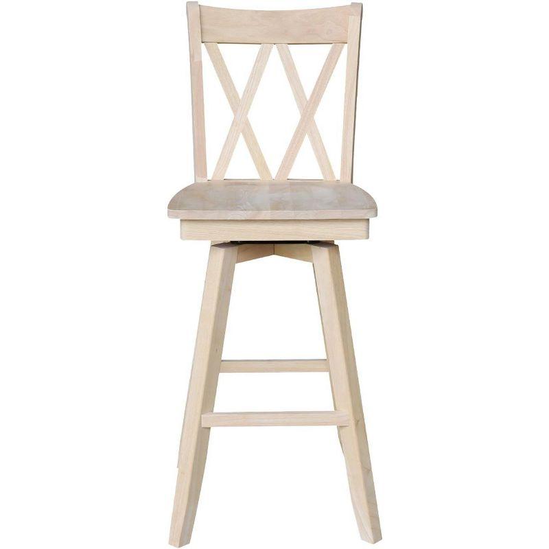 International Concepts Double "X" Back Bar Height Stool - With Swivel 30" Seat Height