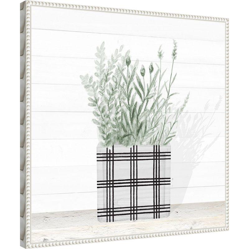 Amanti Art Lavender Blossom In Modern Pot II by Janice Gaynor Canvas Wall Art Print Framed 22 x 22-in.
