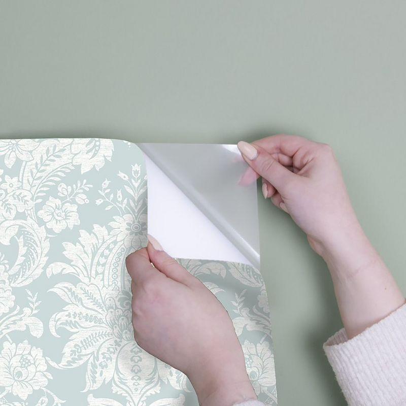 Transform Damask Duck Egg Peel and Stick Wallpaper