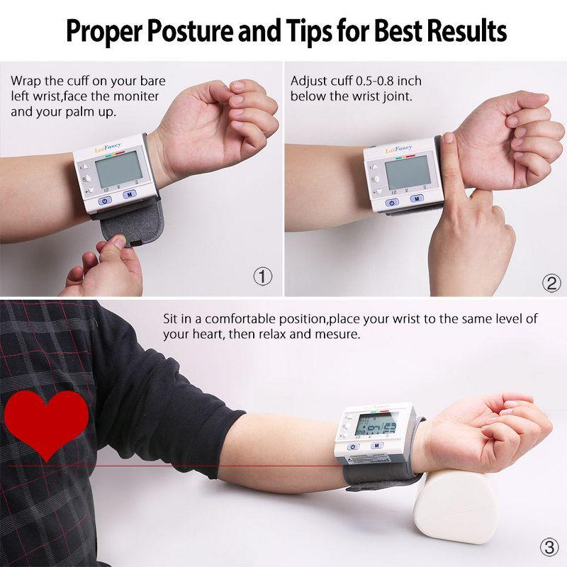 LotFancy Wrist Blood Pressure Monitor,BP Machine with Portable Case, Automatic Wrist BP Cuff