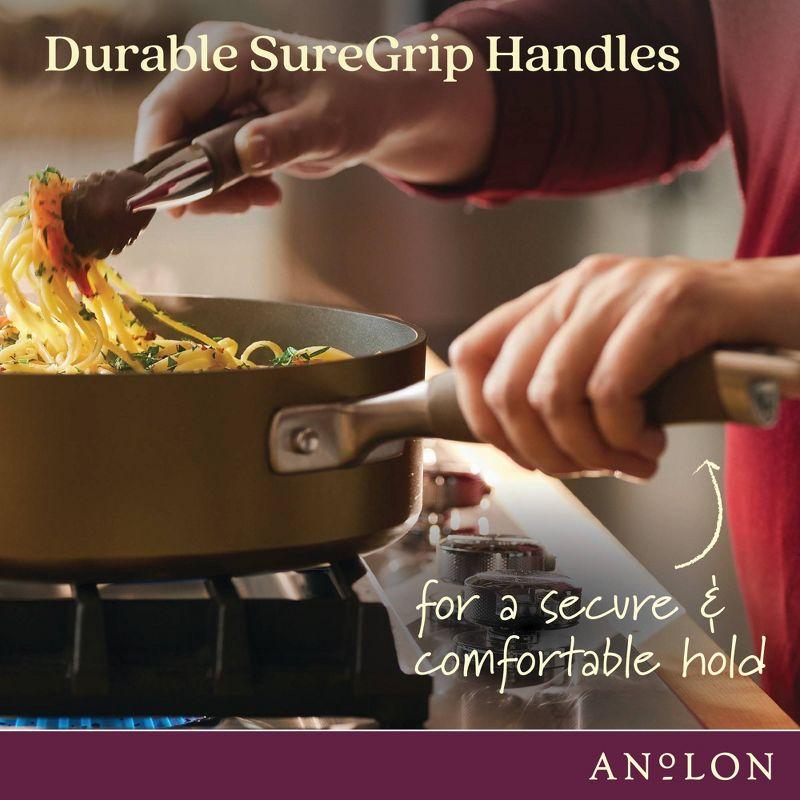 Anolon Anolon Advanced Home Hard Anodized Nonstick Wide Stockpot With Steamer Insert Set, 3-Piece,  8.5-Quart